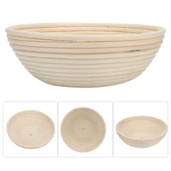 Round Rattan Bread Proofing Basket - European Style Baking Kit with Cloth Liner - Kitchen Bakery Tool for Artisan Bread (11cm X 6cm)
