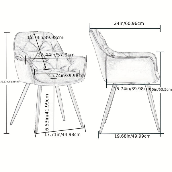 Contemporary Upholstered Velvet Dining Chairs Featuring Armrests, Suitable for Kitchens, Leisure Lounges, Living Rooms, Bedrooms, And Reception Areas