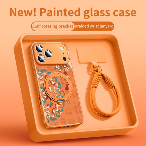 Phone Case - for Iphone 17 Pro Max Case with Rotating Lens Cover Full Protection Glass Back High End Design for Men Women