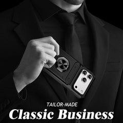 Phone Case - Premium Case Featuring a Concealed Card Slot for Two Cards, a 360° Rotating Kickstand, And a Robust Dual-Layer Design That Offers Shock Resistance for Iphone 17 Pro Max, 16, 15, 14, 13, And Air Plus. This Black Cover Is Non-Slip