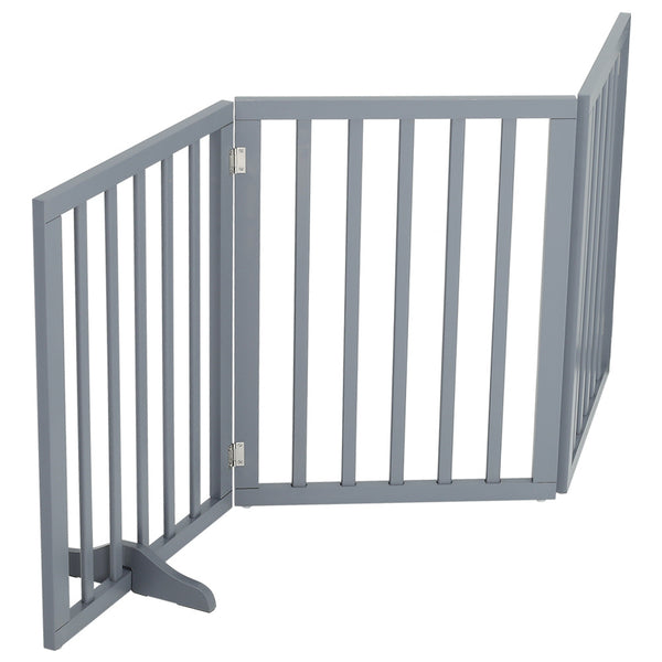 Freestanding Extra Tall Pet Gate, Folding Wooden Dog Gate, Indoor Barrier with 2PCS Support Feet Dog Gates for The House,Puppy Gate for Stairs,Foldable Indoor Gate Safety Fence