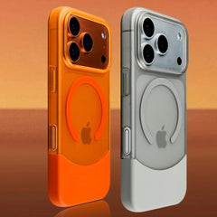 Phone Case - Elegant Split Hard Matte Design for Pro Models 17, 16, 15, 14, And 13, Featuring Ultra-Thin Magnetic Protection
