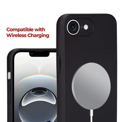 32nd Liquid Silicone Case Cover for iPhone 16e (2025) With 2 X Tempered Glass Screen Protectors, Slim and Durable Protective Case - Black