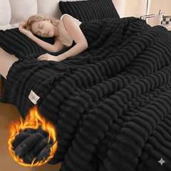 Luxuriously Ribbed Throw, Soft Plush Fleece Blanket, Lightweight and Cosy Sofa Bed throw, 204x248cm, Premium Quality Polyester Decorative Throw for Home Comfort | Fast Dispatch from Local Warehouse | Trusted UK Brand