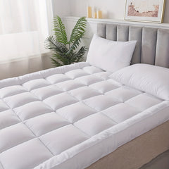 Super Soft 4Inch/ 10 Cm Deep Fill Mattress Topper Luxury Quilted Bed Pad With Elastic Corners Breathable, Durable, Machine Washable, Ideal For Single, Double, King Super King UK Bed Size