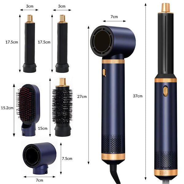 5-in-1 Hair Dryer Brush & Hot Air Brush for Fine Hair – Ionic Ceramic Curling & Straightening Styler with 3 Heat Settings, Auto Shut-Off, Salon-Quality Volumizing & Anti-Frizz – Perfect for Busy Mornings, Travel & Home Use. Great Gift for Women, Mum, Wife