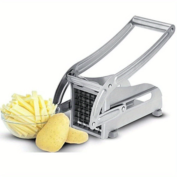 Potato Chipper Chip Chopper Cutter Slicer Maker & 2 Steel Edges French Fries