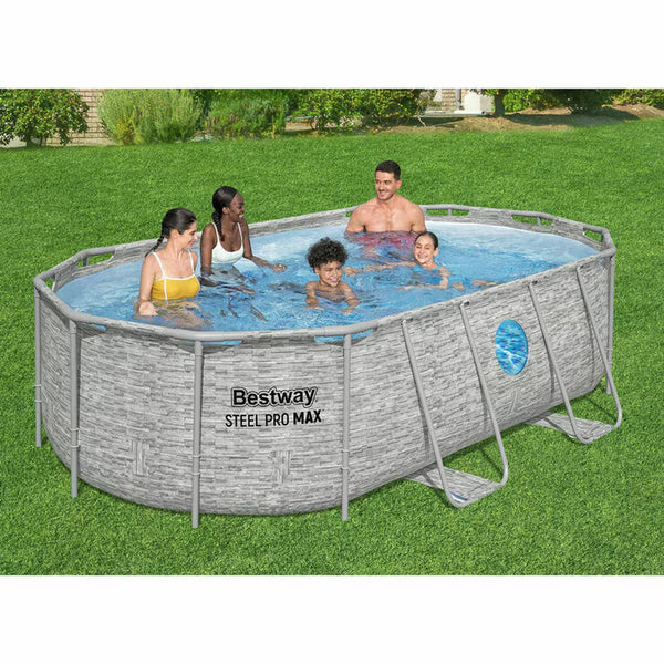 Bestway® 14Ft (4.2M) Steel Pro MAX™ Splashview™ Oval above Ground Pool Set