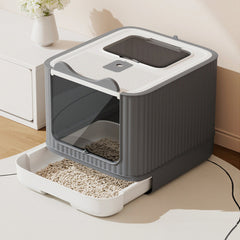 Cat Litter Box, Plastic Pet Toilet, Removable Litter Box, Large Cat Litter Box Hooded Litter Tray Drawer, UV Sterilization and Deodorization, Provide Your Cat with A Comfortable Place