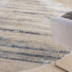 Rustic Textures Rustic Beige & Grey Circle Rug, 160Cm