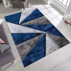 Luxury Soft Shaggy Area Rug – Modern Non-Shedding Geometric Triangles Design, High-Pile Plush Living Room Carpets, Large Thick Rug for Bedroom, Kitchen, Lounge & Home Décor – Contemporary Floor Rug & Mats