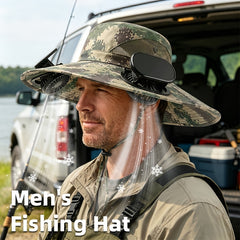 2026 New Summer Outdoor Solar Fan Hat, Dual-Fan Design with a Wide Large Brim, USB Rechargeable And Featuring Long-Lasting Battery Life, Suitable for Camping, Hiking, Fishing And All Kinds of Outdoor Activities