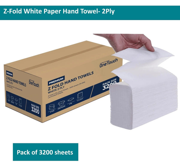 Paper Hand Towels Z fold tissues Multi Fold Premium Quality PACK 2 PLY 3200, Bulk Large Value Pack Hand Towels