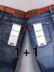 2-Strip Discount Pc, Men'S Classic Jeans, Casual Comfortable Stretch Denim Trousers, Suitable for All Seasons Business Formal, Middle East