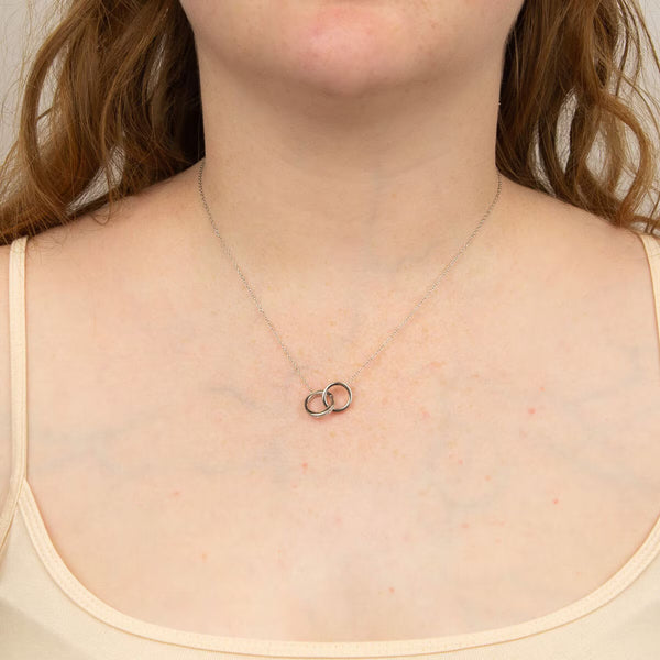 Diamonfire Sterling Silver Cubic Zirconia Interlocking Rings Necklace
