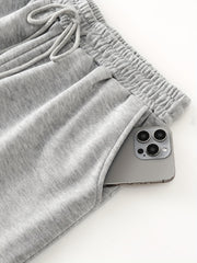 3pcs Women's Solid Color Oversized Jogger Pants with Elastic Drawstring Waist - Loose-Fit Polyester Track Pants Suitable for,, & Casual Attire - Machine Washable Casual Wear (Year-Round)