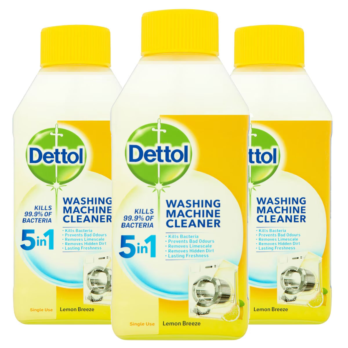 Dettol Washing Machine Cleaner Citrus, 3 X 250Ml