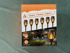 Geemoo 6 Pack Solar Flickering Dancing Flame Lights Waterproof Solar Torch Lights for Outdoor Garden Patio Pathway Yard Driveway Halloween Decorative