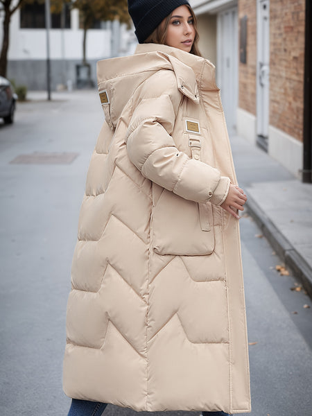 Women's Padded Coat, Long Style Outerwear, Fashionable New Winter Arrival, Warm Casual Thickened Padded Jacket