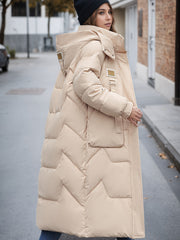 Women's Padded Coat, Long Style Outerwear, Fashionable New Winter Arrival, Warm Casual Thickened Padded Jacket
