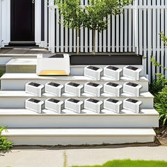 10pcs set of solar outdoor garden lights, home garden layout staircase deck lights, hallway wall lights, railing decorative lights, holiday decorative atmosphere lights, IP44