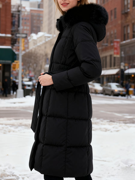 Long Belted Puffer Coat Winter Wonderland Outfit Women Casual Jacket, Versatile Winter Outerwear With Chic Design, Perfect For Everyday Fashion And Cold Weather Comfort