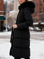 Long Belted Puffer Coat Winter Wonderland Outfit Women Casual Jacket, Versatile Winter Outerwear With Chic Design, Perfect For Everyday Fashion And Cold Weather Comfort