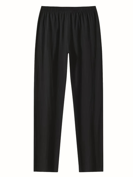 3pcs Solid Pants for Men, Trendy Casual Trousers for Males