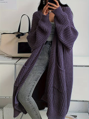 Women'S Y2K Cardigan - Long Flowy Open Front Sweater with Pockets, All-Season Layering Piece for Casual & Formal Outfits