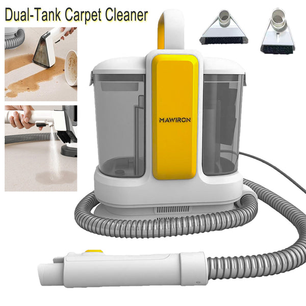 Electric Washing Vacuum Cleaner with Dual Tank and 2 Brushes, Stain Cleaner for Carpets, Stairs, Upholstery, Car, for Large Areas and Stubborn Stains, Carpet Cleaner, Stain Vacuum Cleaner, Upholstery
