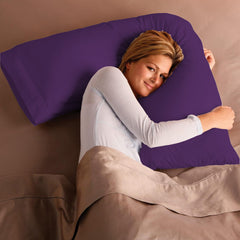 Adam Home V Pillow with Pillowcase Extra Filled Hollow Fiber for Neck Support, Orthopedic, Maternity Pregnancy & Nursing Super Soft & Comfortable V shaped Pillow with Pillowcase