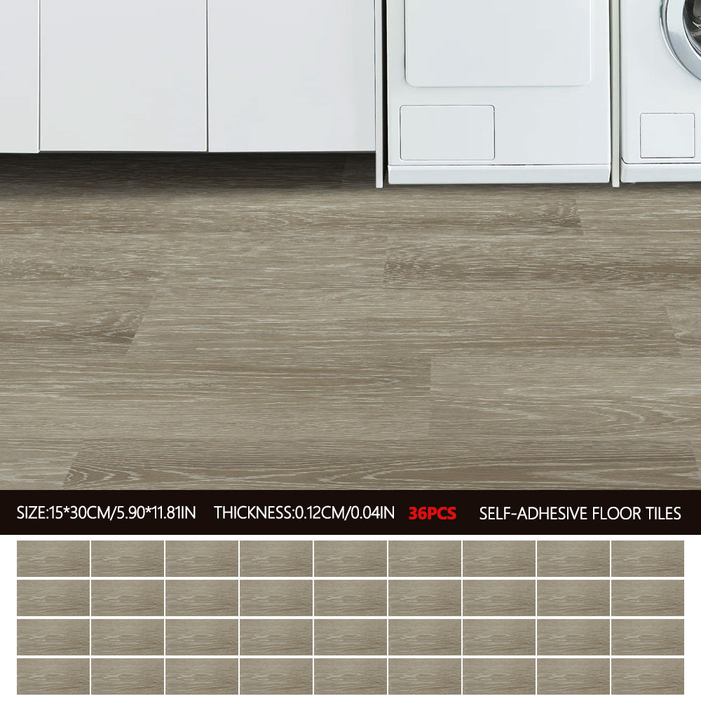 36pcs Self Adhesive Vinyl Flooring, 15X30cm Wood & & Stone Grain Effect Peel and Stick Floor Tiles, Waterproof Flooring Stickers for Home Office Bedroom Kitchen Living Room