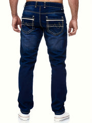 Men's Thick-thread Washed Denim Jeans