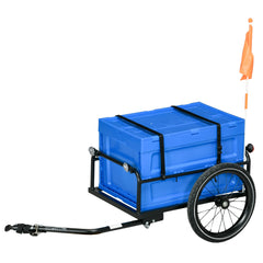 Bicycle Cargo Trailer with 65L Foldable Storage Box and Safe Reflectors