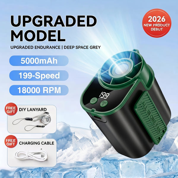 Neck And Waist Portable Fan With USB Charging Design And Strong Airflow For Camping Travel Fishing And Outdoor Enthusiasts