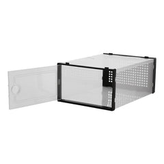 Pack of 12 Stackable Shoe Boxes Shoe Storage Organisers, Sturdy & Durable, Space Saving, Shoe Organizer Containers with Lids for Women/Men, Ideal for Entryway, Closet, Living Room, Bedroom, Office, Dorm, Fit Up To UK Size 9.5, 23x33x14cm