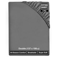 Super Dreamer Fitted Bed Sheets 100% Polyester, Available in Single, Double & King Sizes, Multiple Colours, Machine Washable, Soft & Durable, Perfect for a Cozy Night'S Sleep