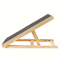 Adjustable Height Dog Ramp with Non-Slip Surface & Sturdy A-Frame Design - Foldable Pet Stairs with Soft Cushioned Steps, Portable Ramp for Beds, Sofas, Cars - Ideal for Small & Large Dogs, Elderly Pets, Dachshunds, Poodles, Labrador Retrievers - Du