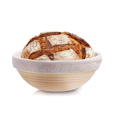 13x6cm Round Rattan Bread Proofing Basket with Cloth Liner, Kitchen Baker'S Tool, Perfect for Home Baking Enthusiasts, Baking Supplies