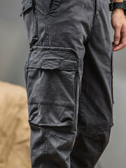 Men's Casual Cargo Pants, Multi-pocket, All-season American Street Style Loose Straight-leg Pants,  Blend, Machine Washable, Suitable for Casual Wear, Practical Workwear, Leisure Cargo Design, for Daily Outings and Travel