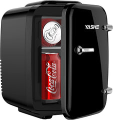 YASHE Mini Fridge, 4 Liter/6 Cans Small Fridgerator for Bedroom, AC/DC Thermoelectric Cooler and Warmer for Skincare Drink Office Dorm Car, Pink