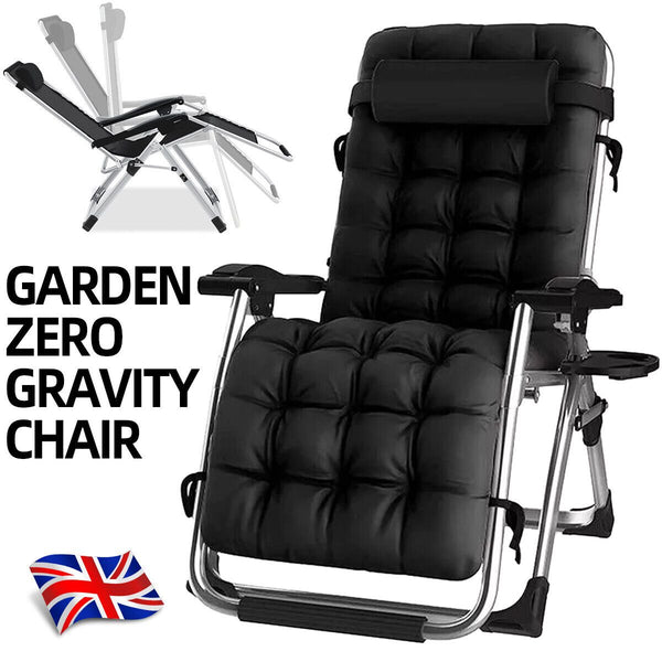 NEW Zero Gravity Chair Reclining Sun Lounger Outdoor Garden Folding Adjustable