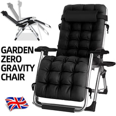 NEW Zero Gravity Chair Reclining Sun Lounger Outdoor Garden Folding Adjustable