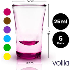 Heavy Base Shot Glasses - 25ml Shot Glasses Set for Alcohol, Vodka, Expresso, Tequila & Desserts - Durable and Reusable for Home, Bars & Party