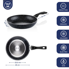 Westinghouse Non-Stick Frying Pan Set with Lids, 4 Piece
