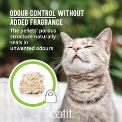 Catit Go Natural Unscented Pea Husk Clumping Cat Litter, Deodorising, 99.9% Dust-Free, Fast Clumping Cat Litter, Plant-Based Litter for Cats & Kittens, 5.6Kg