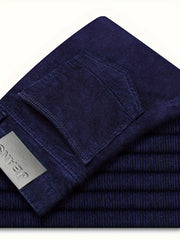 Men's Four-Season Corduroy Slim Fit Straight-Leg Casual Trousers