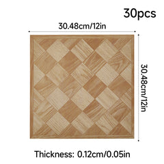 LIVINGANDHOME 30-Pack Self-Adhesive Vinyl Floor Planks Stickers, Wood Effect Flooring Tiles, 12