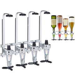 4/6 Bottle Optics for Spirits Bar Butler Wall Mounted Bottle Bracket Upside Down Drink Dispenser Stand Rack for Home Pub or Kitchen Bar, 30ml Optic Spirit Barware Set