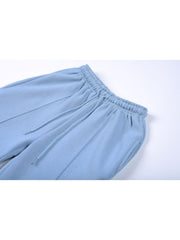 Women Drawstring High Waist Straight Leg Pants, Fashion Casual Pocket Trouser for Daily Wear, Ladies Bottom For All Season, Womenswear Basic Comfy Going Out Solid Color Sweatpant